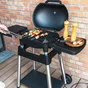 Barbecue électrique avec grill et couvercle sur chariot, NATERIAL Hyperion, 2200 watts, noir
