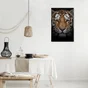 Toile imprimée Portrait Tigre, CEANOTHE, l.45 x H.65 cm marron, blanc et noir