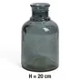 Vase verre recyclée, lisse, gris argent l.12 x H.20 cm