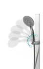 Pommeau de douche 5 jets, flexible et barre chromé Sans perçage