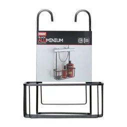 Etagère de bain / douche noir a suspendre Aluminium