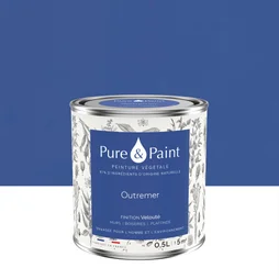 Peinture outremer mur, plafond et boiserie , PURE  PAINT velours 0.5 l