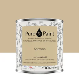 Peinture sarrasin mur, plafond et boiserie , PURE  PAINT velours 0.5 l