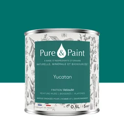 Peinture yucatan mur, plafond et boiserie , PURE  PAINT velours 0.5 l