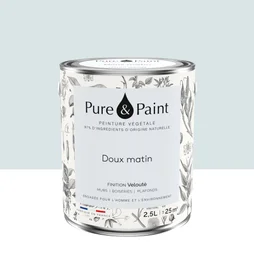 Peinture doux matin mur, plafond et boiserie , PURE  PAINT velours 2.5 l