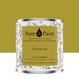 Peinture amazonie mur, plafond et boiserie , PURE  PAINT velours 0.5 l