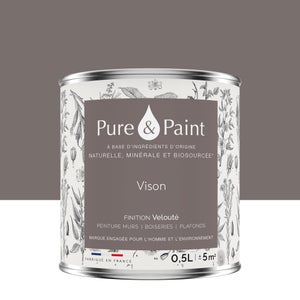 Peinture vison mur, plafond et boiserie , PUREPAINT velours 0.5 l