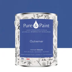 Peinture outremer mur, plafond et boiserie , PURE  PAINT velours 2.5 l