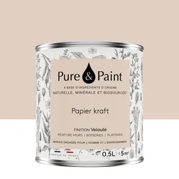 Peinture papier kraft mur, plafond et boiserie , PURE  PAINT velours 0.5 l