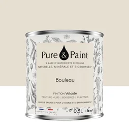 Peinture bouleau mur, plafond et boiserie , PURE  PAINT velours 0.5 l