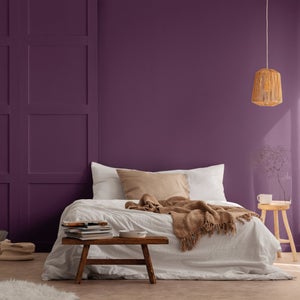 Peinture aubergine mur, plafond et boiserie , PURE  PAINT velours 2.5 l