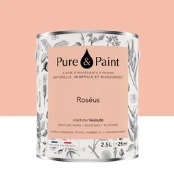 Peinture roseus mur, plafond et boiserie , PURE  PAINT velours 2.5 l