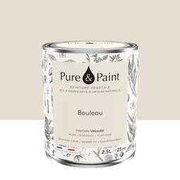 Peinture bouleau mur, plafond et boiserie , PURE  PAINT velours 2.5 l