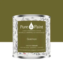 Peinture goemon mur, plafond et boiserie , PURE  PAINT velours 0.5 l
