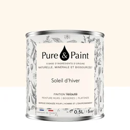 Peinture soleil d'hiver mur, plafond et boiserie , PURE  PAINT velours 0.5 l