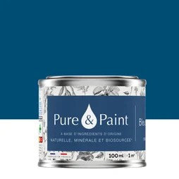 Testeur peinture bleu de suede velours , PURE  PAINT 100 ml