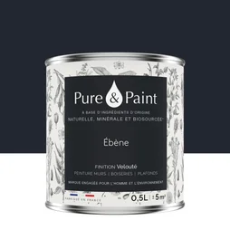 Peinture ebene mur, plafond et boiserie , PUREPAINT velours 0.5 l