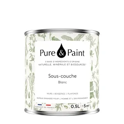 Sous-couche murs et plafonds , PURE  PAINT 0.5 l, blanc