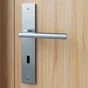 Ensemble de porte, trou de clé INSPIRE, aluminium nickel satiné, entraxe 195 mm