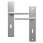 Ensemble de porte, trou de clé INSPIRE, aluminium nickel satiné, entraxe 195 mm