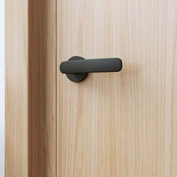 Ensemble de porte Lina peint, aluminium noir sans trou