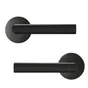 Ensemble de porte sur rosace INSPIRE, peint noir sans trou