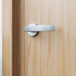 Ensemble de porte sur rosace Louna INSPIRE, ncikel satiné sans trou
