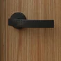 Ensemble de porte sur rosace Louna  INSPIRE, peint noir mat sans trou
