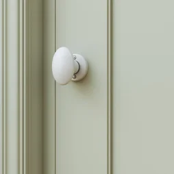 Ensemble de porte sur rosace Gilda INSPIRE, nickel porcelaine blanc sans trou