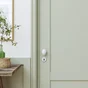 Ensemble de porte sur rosace Gilda INSPIRE, nickel porcelaine blanc sans trou