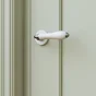 Ensemble de porte sur rosace Maya INSPIRE, ncikel stiné porcelaine blanc sans trou