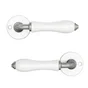 Ensemble de porte sur rosace Maya INSPIRE, ncikel stiné porcelaine blanc sans trou