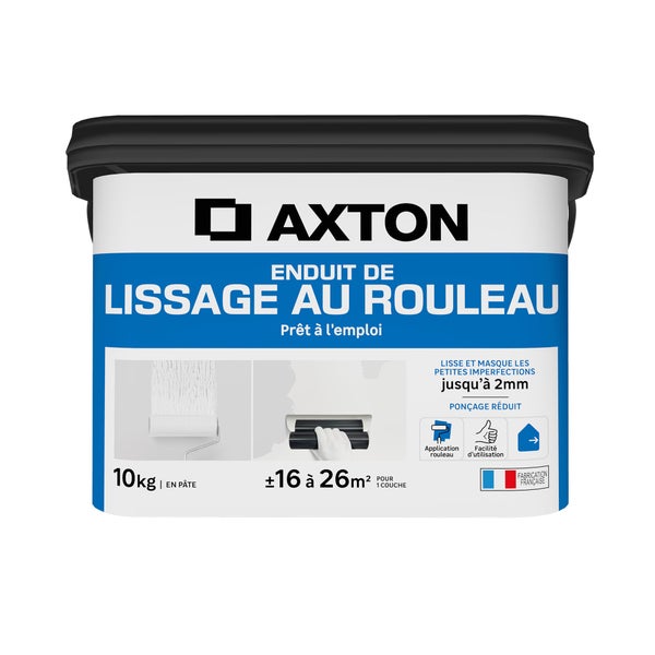 Enduit de lissage au rouleau en pâte, AXTON, 10 kg