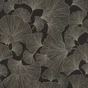 Papier peint vinyle intissé Ginko noir doré
