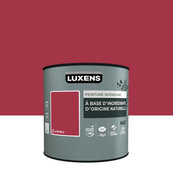 Peinture murs et boiserie LUXENS, mat, rouge Litchi 2, 0,5L