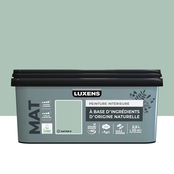Peinture murs et boiserie LUXENS, mat, vert cactus 6, 2,5L