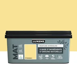 Peinture murs et boiserie LUXENS, mat, jaune Banana 6, 2,5L