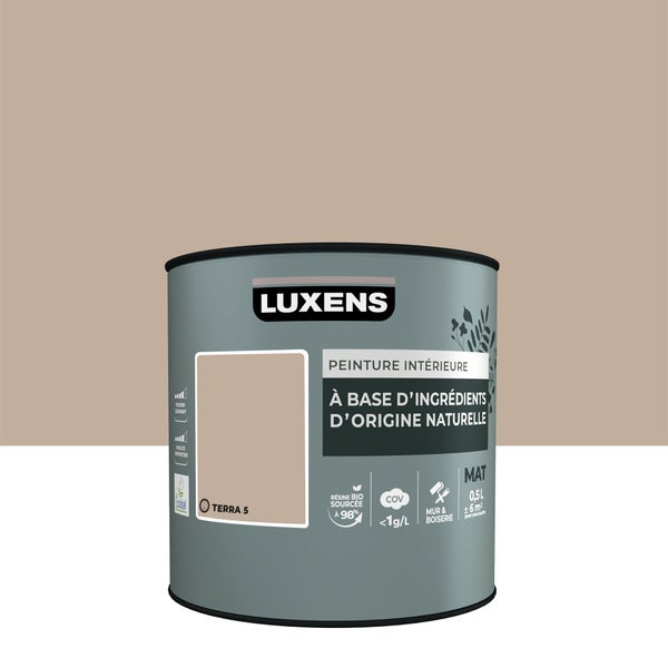 Peinture murs et boiserie LUXENS, mat, brun Terra 5, 0,5L