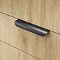 Lot de 4 poignées de meuble Oslo, aluminium noir peint, entraxe 96 mm