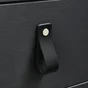 Lot de 4 boutons de meuble rectangulaires Zack, cuir noir peint, l.20 mm