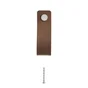 Bouton de meuble rectangulaire Zack, cuir marron foncé peint, l.20 mm