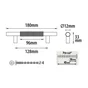 Lot de 2 poignées de meuble Axel, aluminium noir peint, entraxe 128 mm