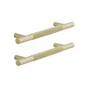 Lot de 2 poignées de meuble Axel, aluminium laiton brossé, entraxe 128 mm