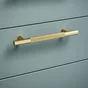 Lot de 2 poignées de meuble Axel, aluminium laiton brossé, entraxe 128 mm