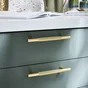 Lot de 2 poignées de meuble Axel, aluminium laiton brossé, entraxe 128 mm