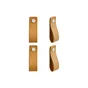 Poignée Zack cuir marron cl lot de 4, INSPIRE