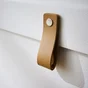 Poignée Zack cuir marron cl lot de 4, INSPIRE