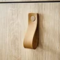 Poignée Zack cuir marron cl lot de 4, INSPIRE