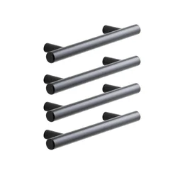 Lot de 4 poignées de meuble Sara, inox noir peint, entraxe 96 mm