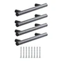 Lot de 4 poignées de meuble Sara, inox noir peint, entraxe 96 mm